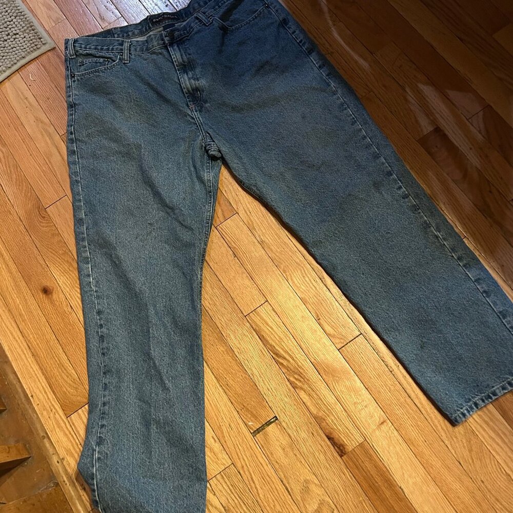 Real Ranch Workwear Mens Straight Leg‎ Jeans Medium Wash Denim 40x32